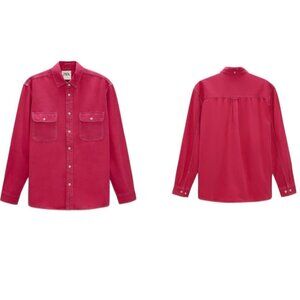 ZARA COLOURED DENIM SHIRT RED | 6987/356